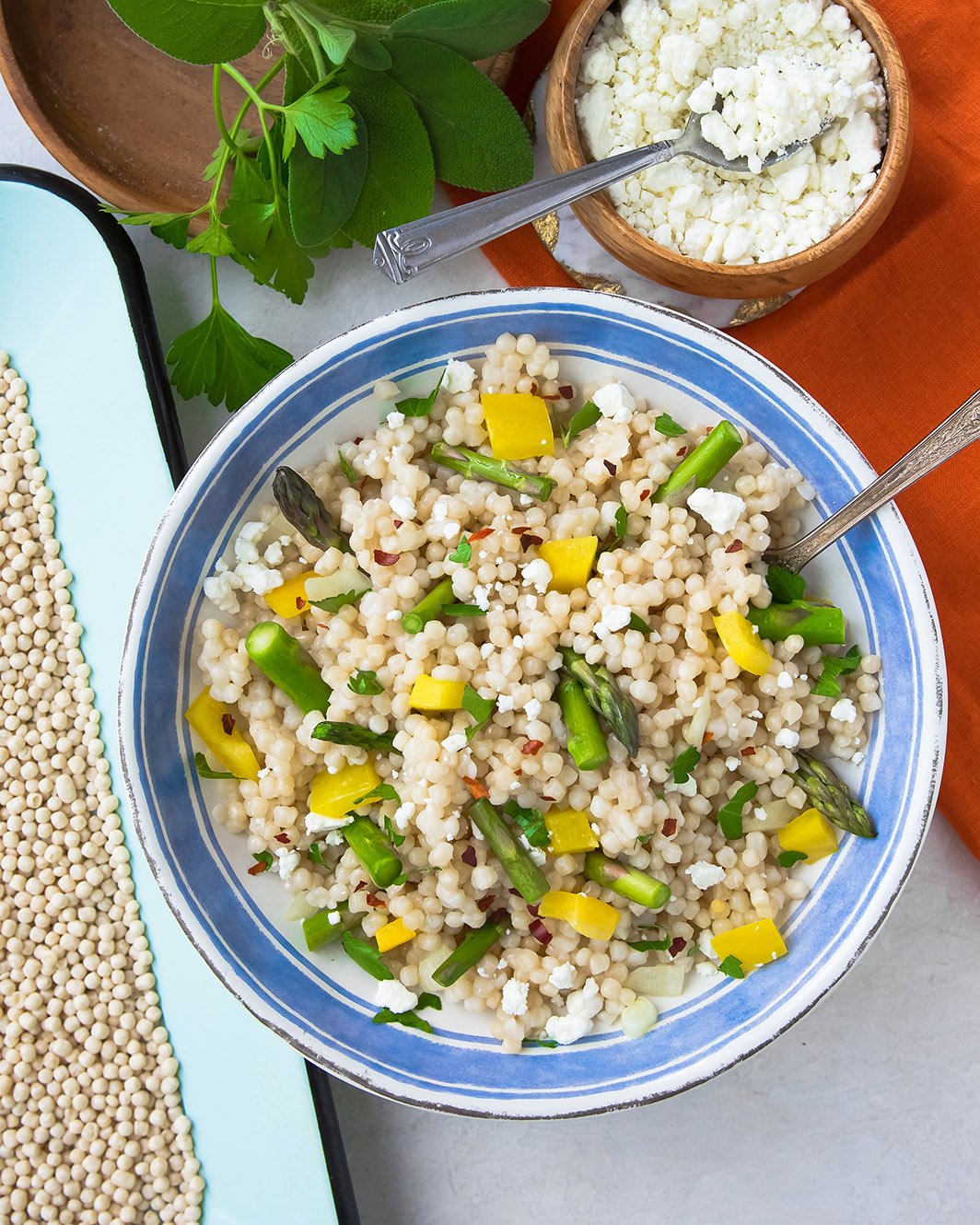 APLK Asparagus and Goat Cheese Pearl Couscous Salad